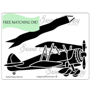 Biplane & Banner with Free Die