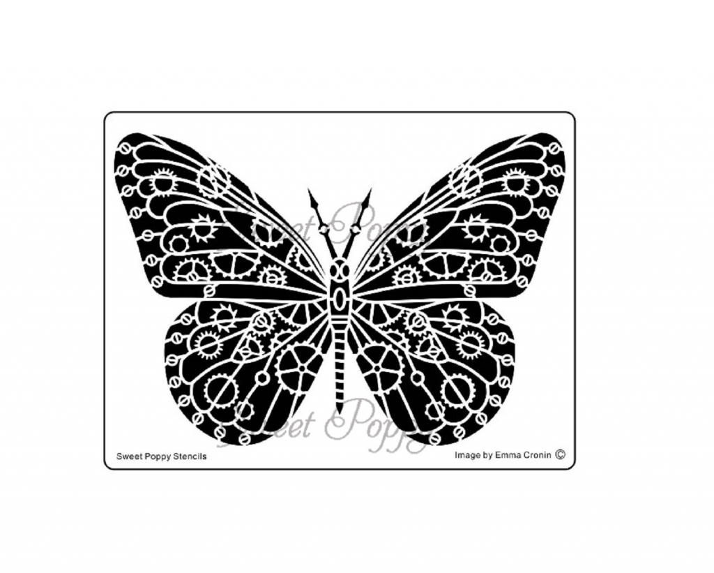 Sweet Poppy Stencil: Steampunk Butterfly - Sweet Poppy Stencils