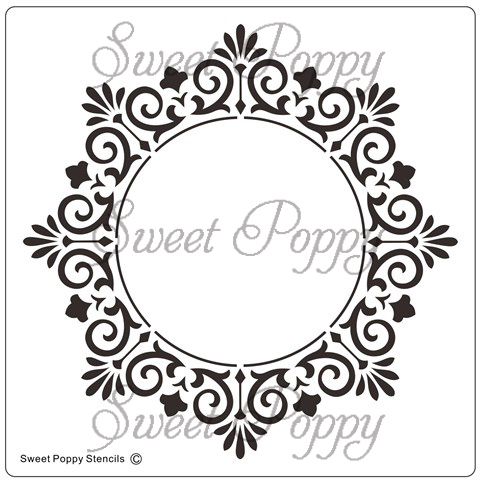 Sweet Poppy Stencil: Frame