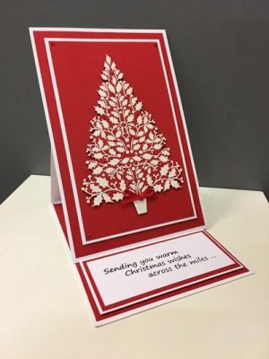 Holly Tree Christmas Card - Easel Project - Sweet Poppy Stencils