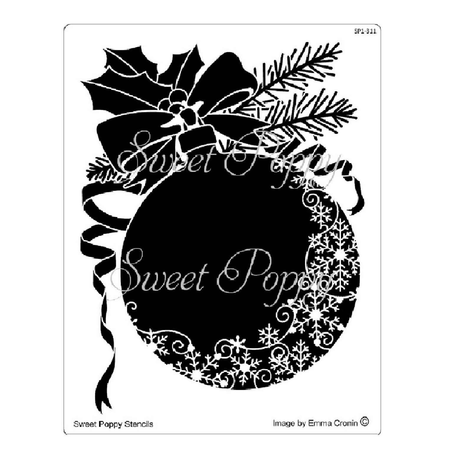 Christmas snowflake bauble stencil Sweet Poppy Stencils