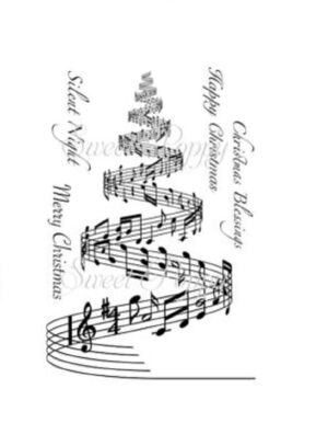 Musical Christmas tree stamp