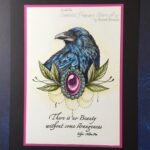 Sweet Poppy Gallery card depicting a Raven
