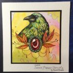 Sweet Poppy Gallery card depicting a Raven