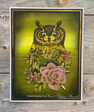Sweet Poppy Stamps Owl