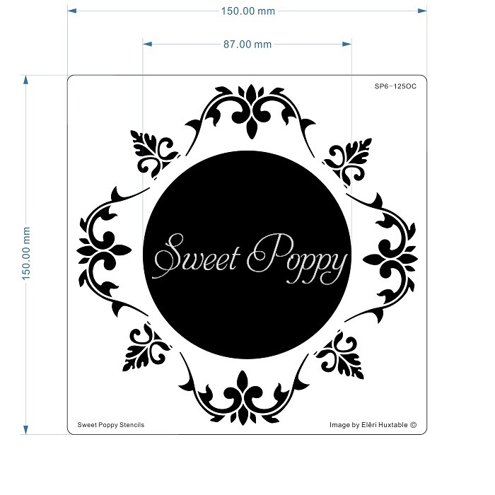 Sweet Poppy Stencil Ornate circle