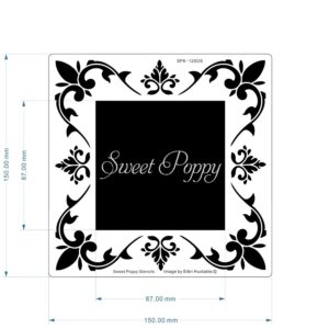 Sweet Poppy Stencil Ornate Sq