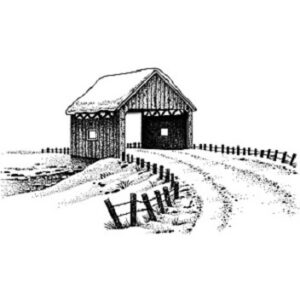Sweet Poppy: Stampscapes - Snowy Covered Bridge - Polymer