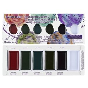 Kuratake: Zig Gansai Tambi - Granulating Colours - 5 Colour Set (Set 2)