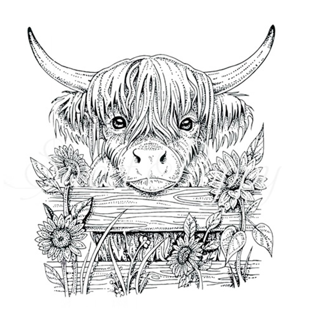 Highland Cow Stamp