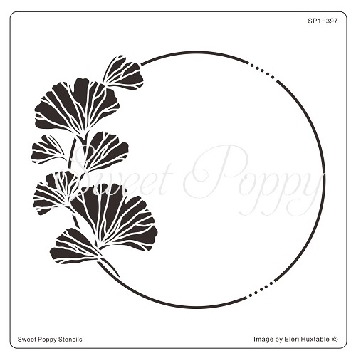 Ginkgo Circle Stencil