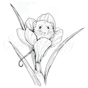 Mouse in Flower Stamp
