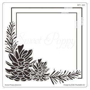 Pinecone Square Stencil