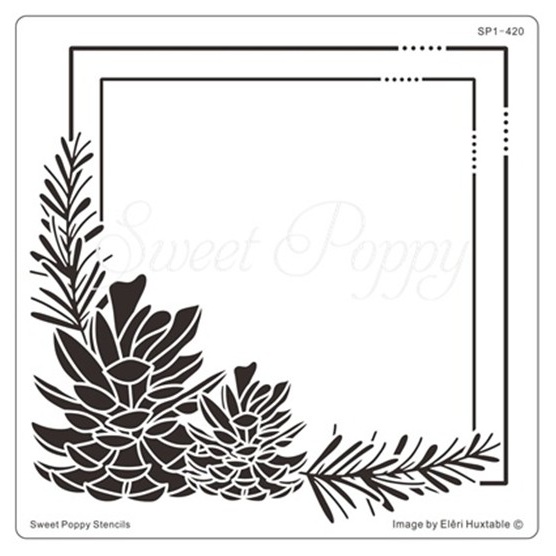 Pinecone Square Stencil